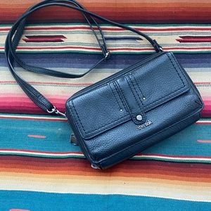 The SAK wallet sling purse - black leather